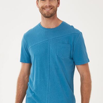Camiseta confeccionada en mezcla de algodón y lino orgánico con bolsillo en el pecho
