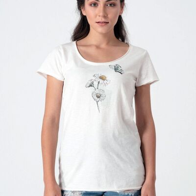 Camiseta algodón orgánico estampado margaritas