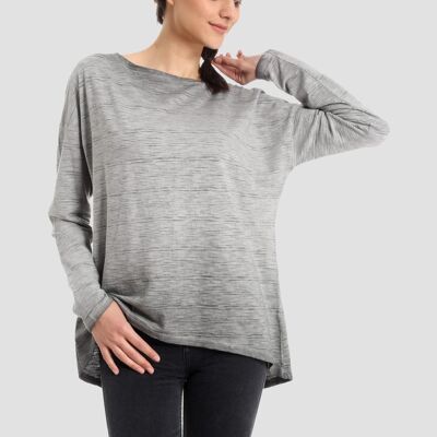 Camisa de manga larga teñida en prenda confeccionada en algodón orgánico
