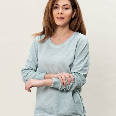 Sudadera bo de algodón teñida en frío