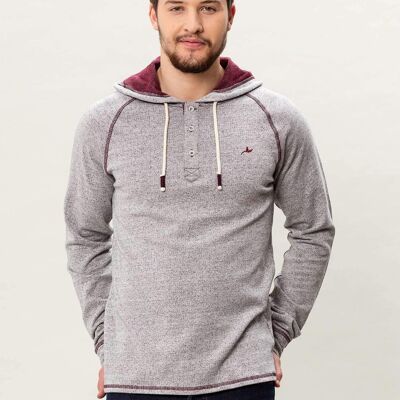Sudadera con capucha de algodón orgánico teñido en hilo