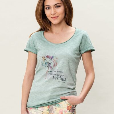 Camiseta confeccionada en algodón orgánico con efecto tinte pigmentado en frío
