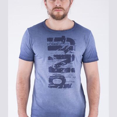 Camiseta teñida en prenda confeccionada en algodón orgánico