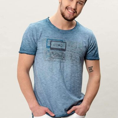 Camiseta teñida en prenda confeccionada en algodón orgánico