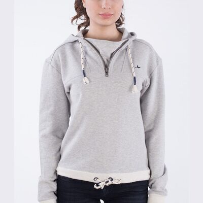 Cremallera con sudadera con capucha de algodón orgánico.