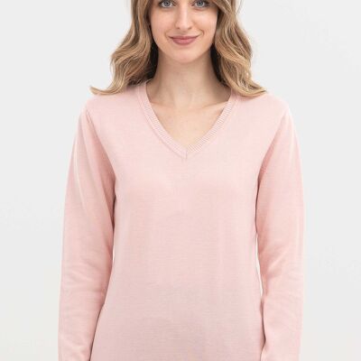 Jersey de algodón orgánico con cuello de pico
