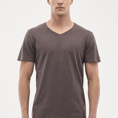 Camiseta básica de algodón orgánico con cuello en pico
