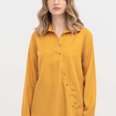 Shirt blouse made of TENCEL™ Lyocell with asymmetric button placket