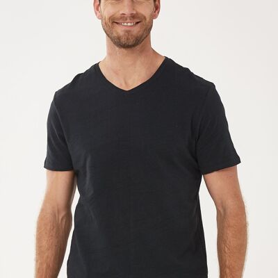 T-shirt realizzata in cotone biologico con righe strutturate