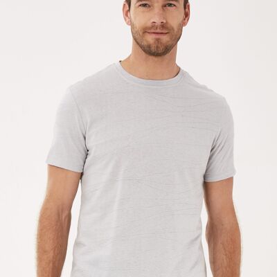 T-shirt realizzata in cotone biologico con struttura jacquard