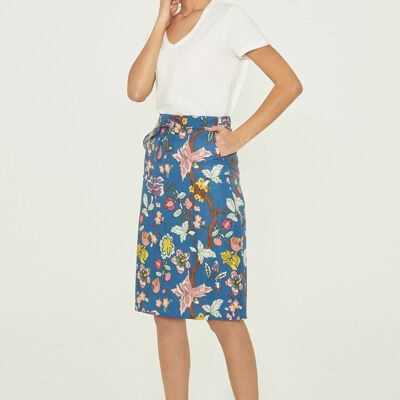 Gonna midi realizzata in TENCEL™ Lyocell con stampa all-over