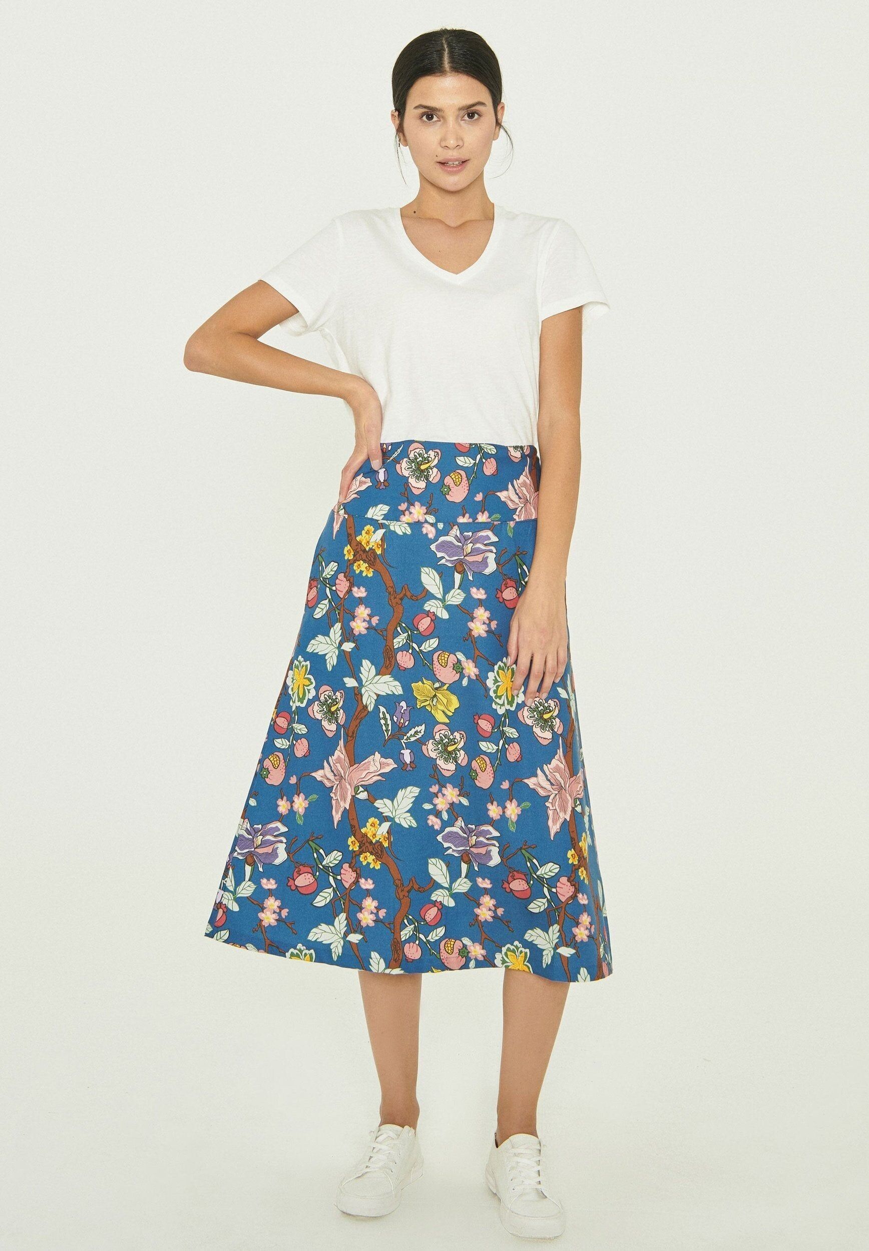 Gonna midi realizzata in TENCEL™ Lyocell con stampa all-over