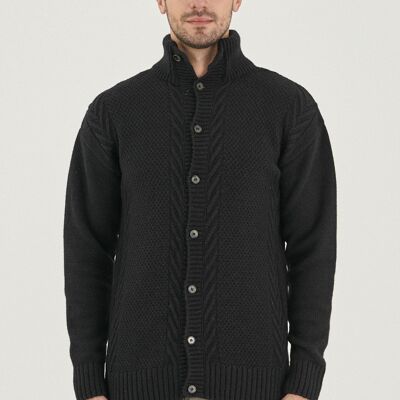 Cardigan realizzato in lana merino biologica e cotone biologico
