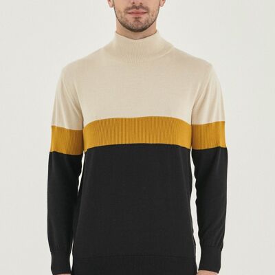 Maglione con collo alto in cotone biologico