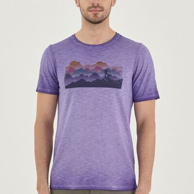 T-shirt tinta in capo realizzata in cotone biologico con stampa