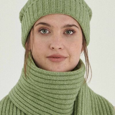 Berretto unisex lavorato a maglia in lana merino biologica e cotone biologico