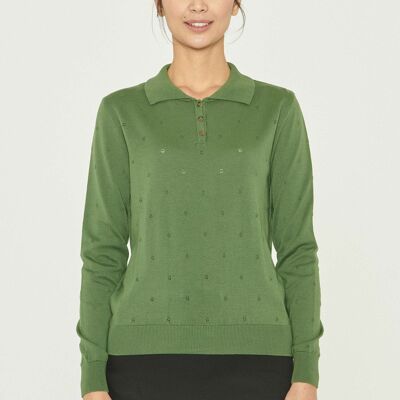 Maglione con collo polo in cotone biologico