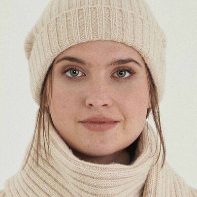 Berretto unisex lavorato a maglia in lana merino biologica e cotone biologico