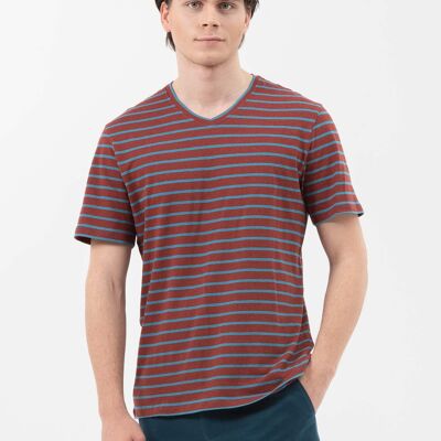 Camiseta de rayas confeccionada en algodón orgánico con lino