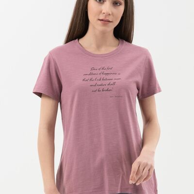 T-shirt in cotone biologico con stampa di scritte