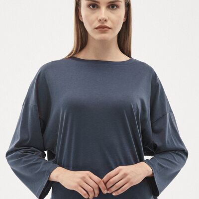 Maglia a maniche lunghe realizzata in misto lyocell TENCEL™ con scollo a barchetta