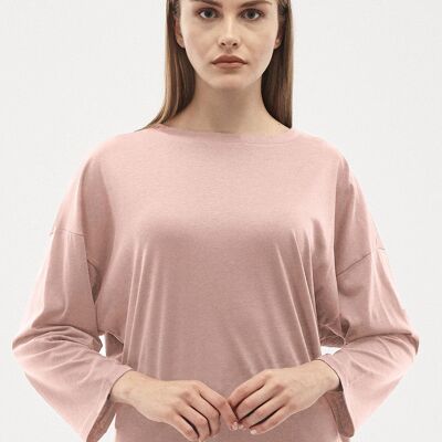 Maglia a maniche lunghe realizzata in misto lyocell TENCEL™ con scollo a barchetta