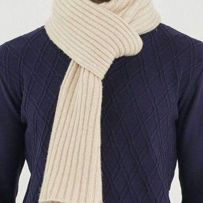 Unisex knitted scarf made of organic merino wool and organic cotton
