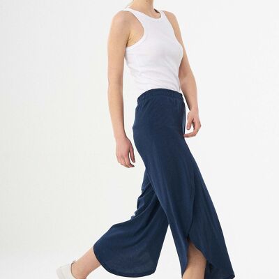Jersey trousers made from TENCEL™ Lyocell mix with wide leg cut