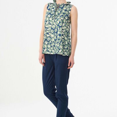 Blouse top made of TENCEL™ Lyocell with all-over print