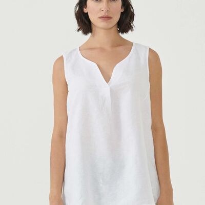 Blouse top made of linen and organic cotton