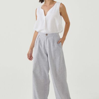 Linen blend palazzo pants