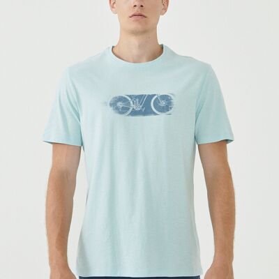Organic cotton T-shirt with bicycle print