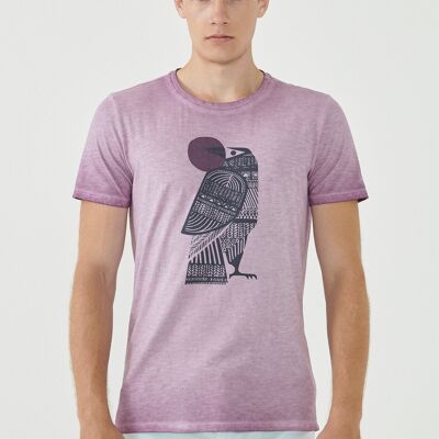 Garment dyed organic cotton T-shirt with print