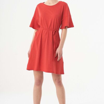 Robe en jersey de coton biologique et de lin