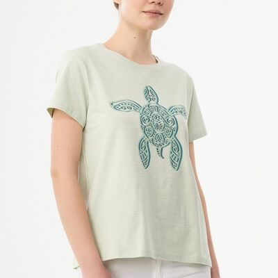 Organic cotton t-shirt with turtle print