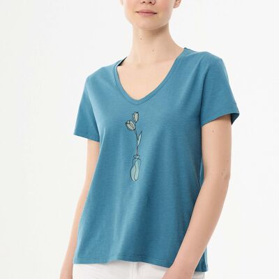 Organic cotton T-shirt with floral print