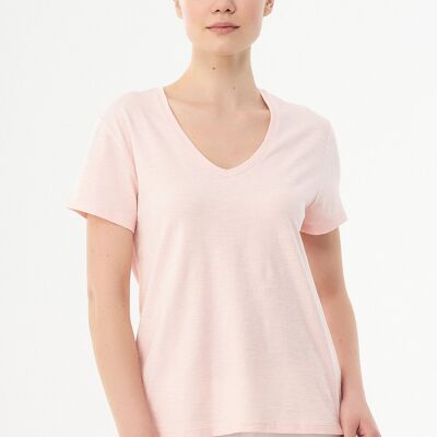 Basic T-shirt made of organic cotton with V-neck