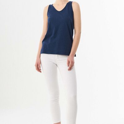 Top made of organic cotton and linen