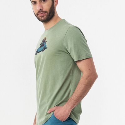 Organic cotton T-shirt with the car print