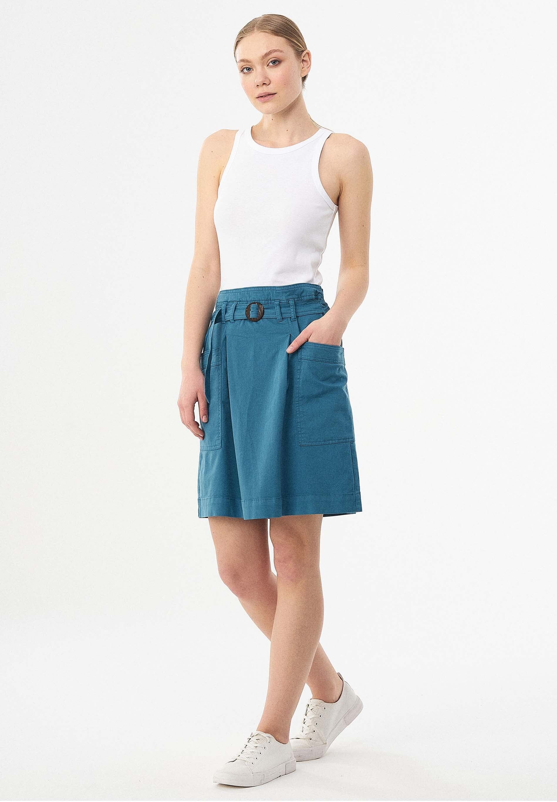 Minigonna in cotone biologico con cintura e polsino
