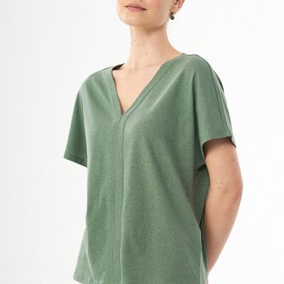 T-shirt en coton biologique et lin