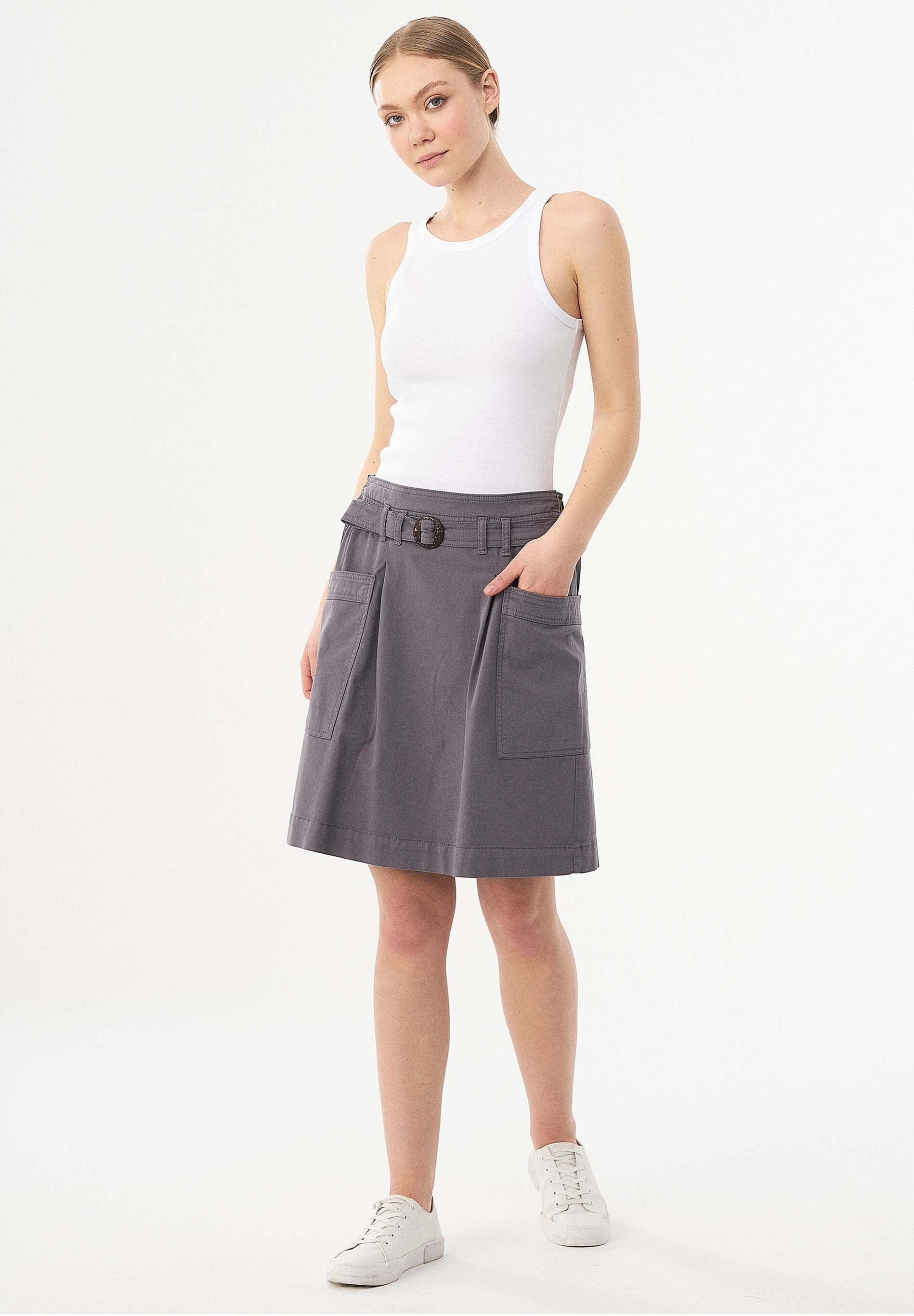 Minigonna in cotone biologico con cintura e polsino