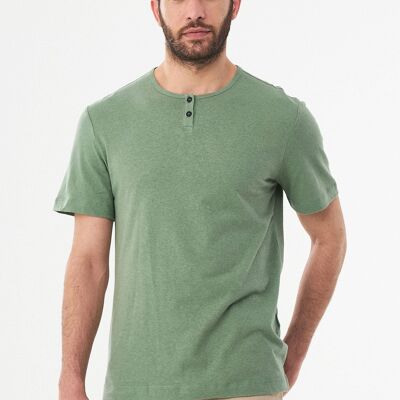 Chemise Henley en coton biologique et lin