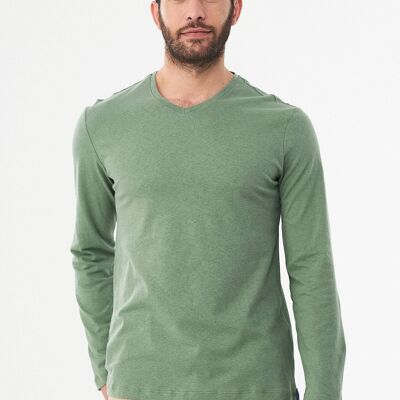 Chemise à manches longues confectionnée en lin et coton biologique