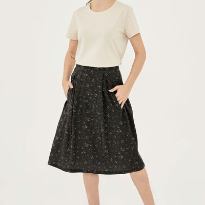 Jupe midi en viscose LENZING™ ECOVERO™ avec imprimé all-over
