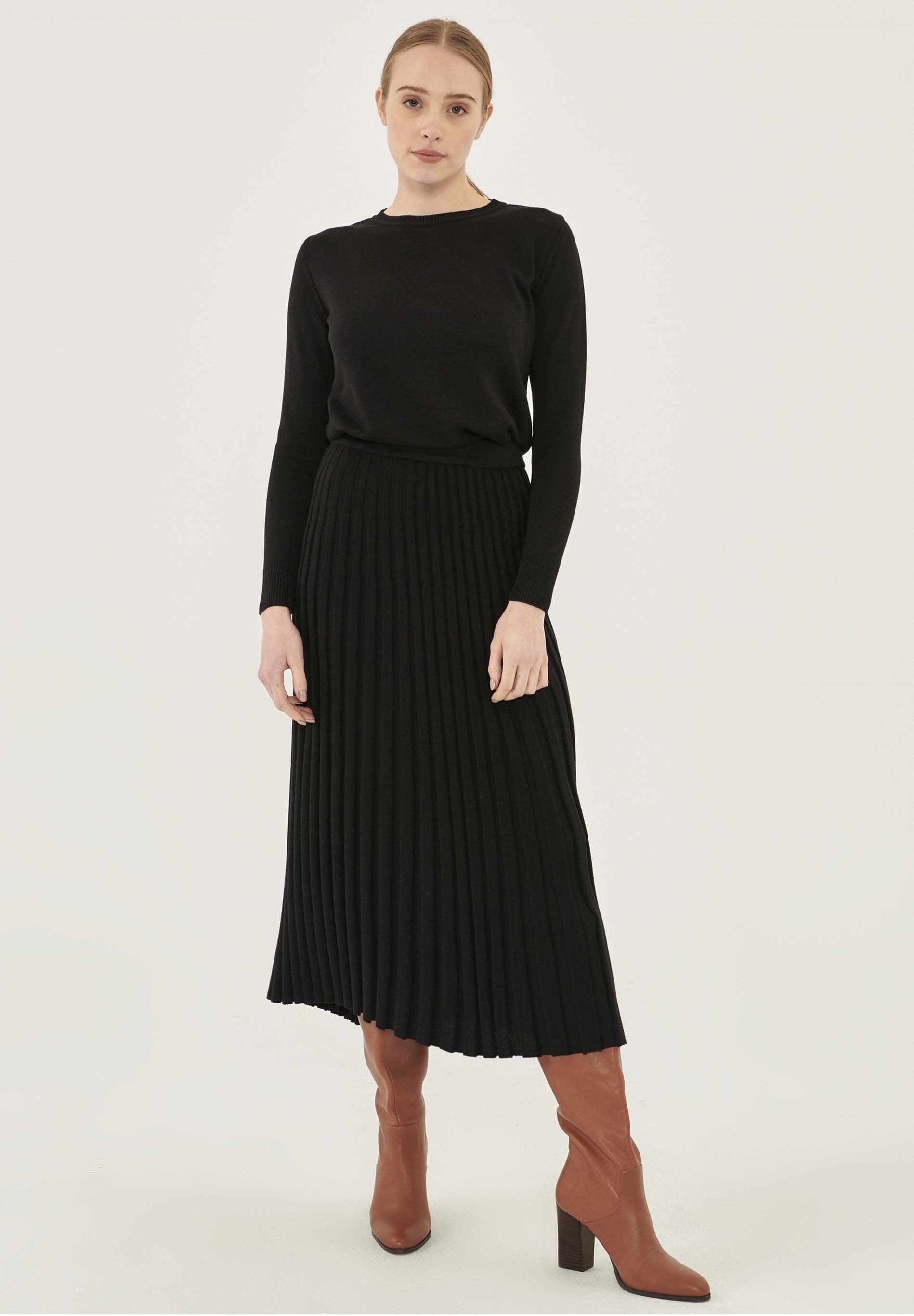 Maxi gonna lavorata a maglia in cotone biologico