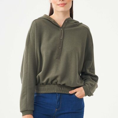 Sudadera con capucha de algodón orgánico y modal con poliéster reciclado