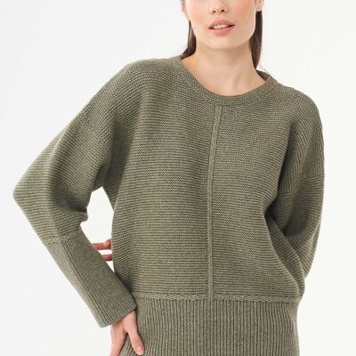 Jersey confeccionado con lana merino orgánica y algodón orgánico.