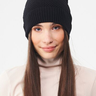 Gorro de punto gofre elaborado con algodón orgánico