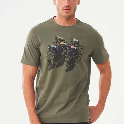 Camiseta de algodón orgánico con estampado de bicicletas